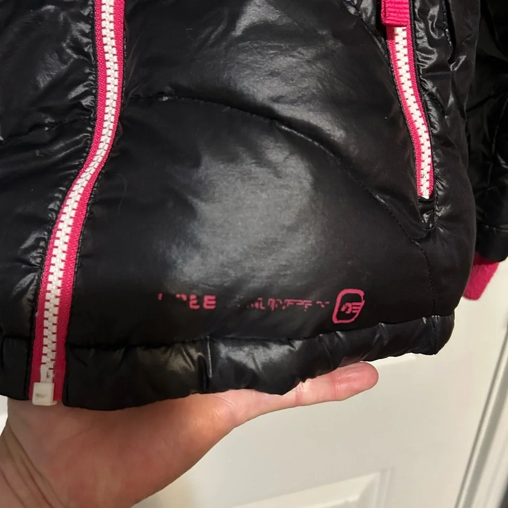Free Country Black and Pink Kids Puffer Jacket - Picture 2 of 6